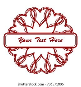 
Frame for Valentine's Day. Empty place for text. Red heart on a white 
background. Greeting poster for lovers, wedding, birthday.