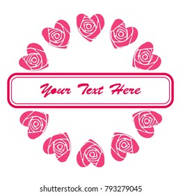 Frame for Valentine's Day. Empty place for text. Red heart on a white background. Greeting poster for lovers, wedding, birthday.