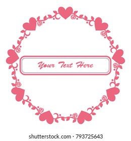 Frame for Valentine's Day. Empty place for text. Red heart on a white background. Greeting poster for lovers, wedding, birthday.