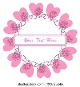 Frame for Valentine's Day. Empty place for text. Red heart on a white background. Greeting poster for lovers, wedding, birthday.