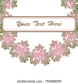 Frame for Valentine's Day. Empty place for text. Red heart on a white background. Greeting poster for lovers, wedding, birthday