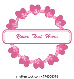 Frame for Valentine's Day. Empty place for text. Red heart on a white background. Greeting poster for lovers, wedding, birthday