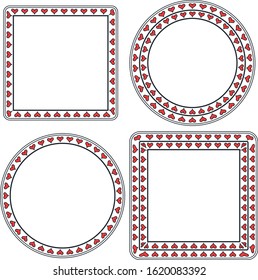 frame for Valentine's day. Frame hearts. Hearts framed