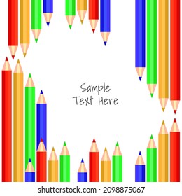 Frame of varicolored pencils vector image.