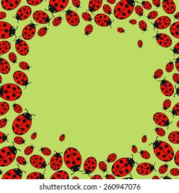 frame with variegated ladybugs