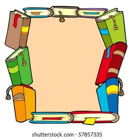 Frame from various books - vector illustration.