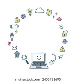 Frame of  various computer pc icons