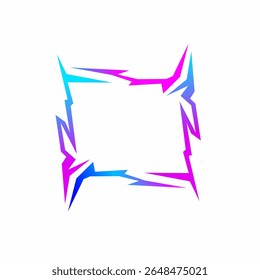 Frame vector in abstract tech style, colorful and sharp, ideal for UI elements, digital content, or futuristic design projects