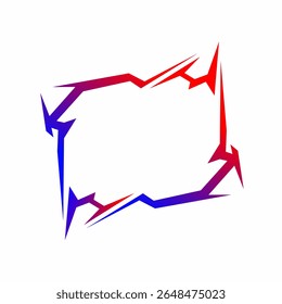 Frame vector in abstract tech style, colorful and sharp, ideal for UI elements, digital content, or futuristic design projects