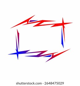 Frame vector in abstract tech style, colorful and sharp, ideal for UI elements, digital content, or futuristic design projects