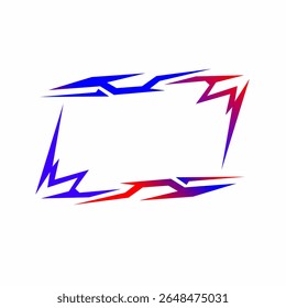 Frame vector in abstract tech style, colorful and sharp, ideal for UI elements, digital content, or futuristic design projects