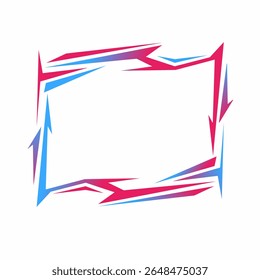Frame vector in abstract tech style, colorful and sharp, ideal for UI elements, digital content, or futuristic design projects