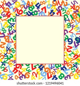 Frame. Vector background from numbers. Back to school. Vector illustration.	