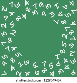 Frame. Vector background from numbers. Back to school. Vector illustration.	