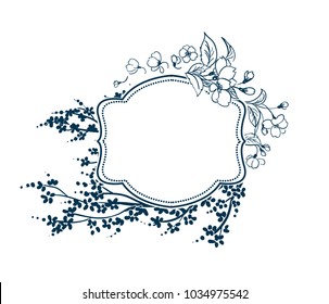 frame vector background victorian flower sakura blossom