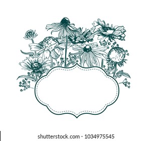 frame vector background victorian meadow flower