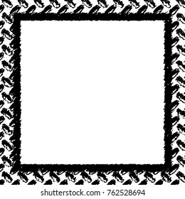 Frame vector black and white grunge