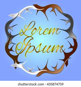 Frame vector card with deer antlers