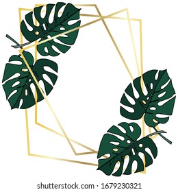 
 Rahmen. Vektorillustration von tropischen Blättern. Schönes Dekordesign