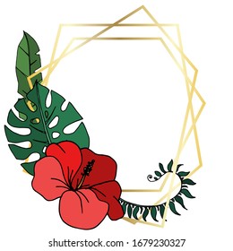 
 Rahmen. Vektorillustration von tropischen Blättern. Schönes Dekordesign