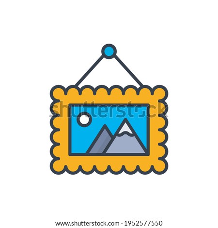 Frame vector Filled outline icon style illustration. EPS 10 file