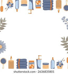 frame with vector flat spa cosmetics.