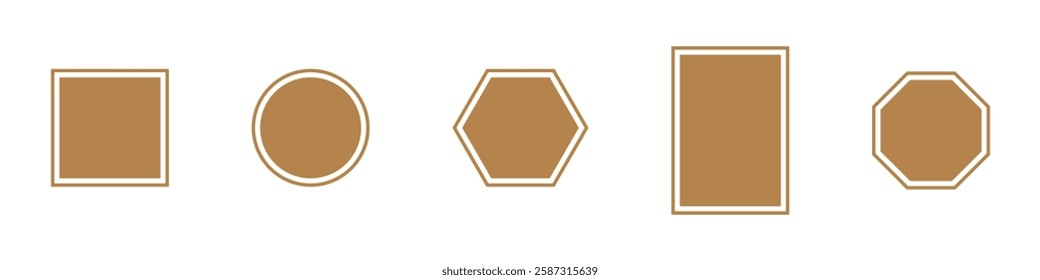 Frame Vector. Gold Frame different shapes. Vintage Frames. Photo Frame