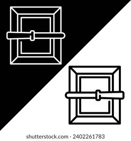 Icono del vector de marco, icono de estilo lineal, de la colección de iconos Trabajar en progreso, aislado en fondo negro y blanco.