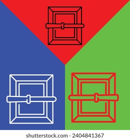 Frame Vector Icon, Lineal style icon, from Work in Progress icons collection, isolated on Red, Blue and Green Background.