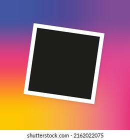 Frame vector illustration. Black frame with gradient background. A square with a white stroke and black fill. Professional gradient. Vector line icon for Business and Advertising