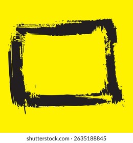 Ilustração de vetor de quadro | Design abstrato do pincel amarelo | Ilustração de vetor premium 