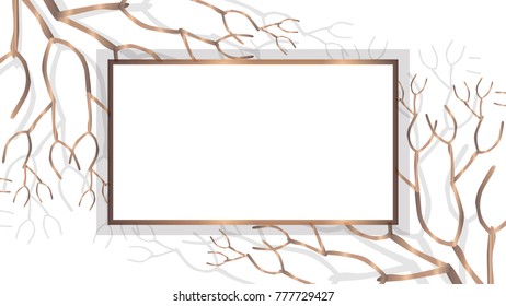 frame vector illustration geometric golden frame print  card Design