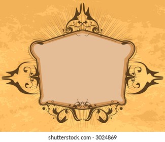 frame vector illustration with grungy background