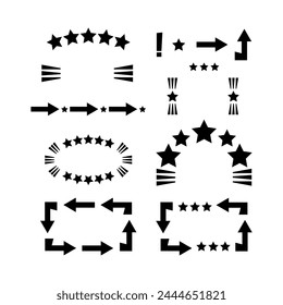 Frame vector illustration set, sticker designs. Decorative clipart elements for school celebration, educational rewards, and work success results