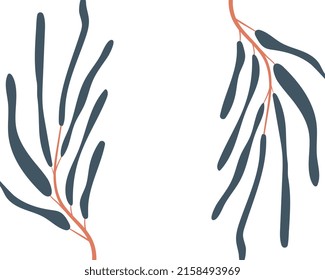Frame of vector leaves. Card with tropical leaves.