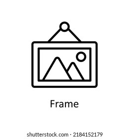 Frame vector Outline Icon Design illustration on White background. EPS 10 File 