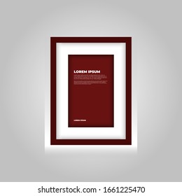 frame vector. paper design vector with text, picture frame and shadow