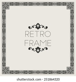 De?orative frame. Vector in retro style