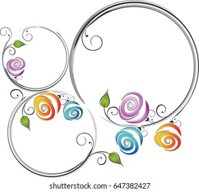 Frame of vector roses