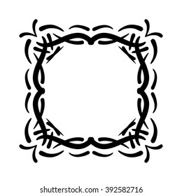 Frame vector set hand drawn icons illustration black and white, decorative borders collection