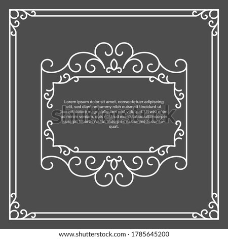 Frame Vector template design and place for text. Retro flourishes frame style. Citation Design, Quotation Design, Vintage Background, Vintage Frame, Vintage Ornament.