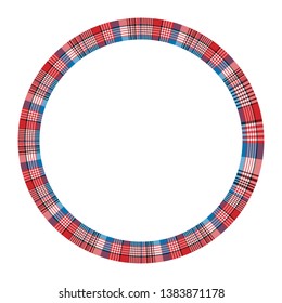 Frame vector vintage pattern design. Tartan plaid texture. Isolated on white background. Template for collage art in retro style.