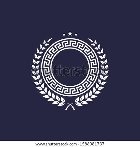 frame vector, white laurel wreaths on black background. Vector Illustration