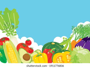 Frame of Vegetable illustration background.