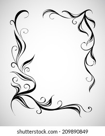 frame of a vegetative pattern. Vector illustration