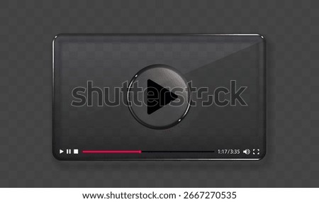 Frame Video player, Design internet video browser template. Vector illustration.