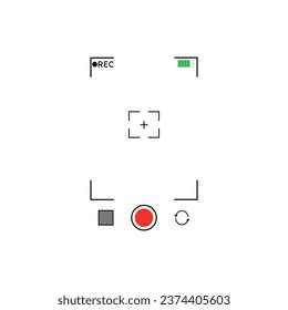 Frame of viewfinder for phone. Screen of video recording. Vector image.