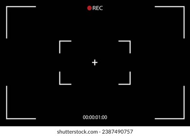 frame viewfinder screen of video recorder, focusing screen of the camera. vector