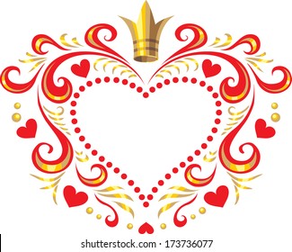 frame -  vignette in the form of a heart