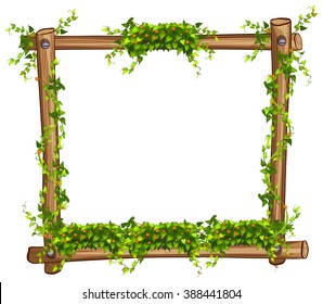 Frame with vine and flowers illustration